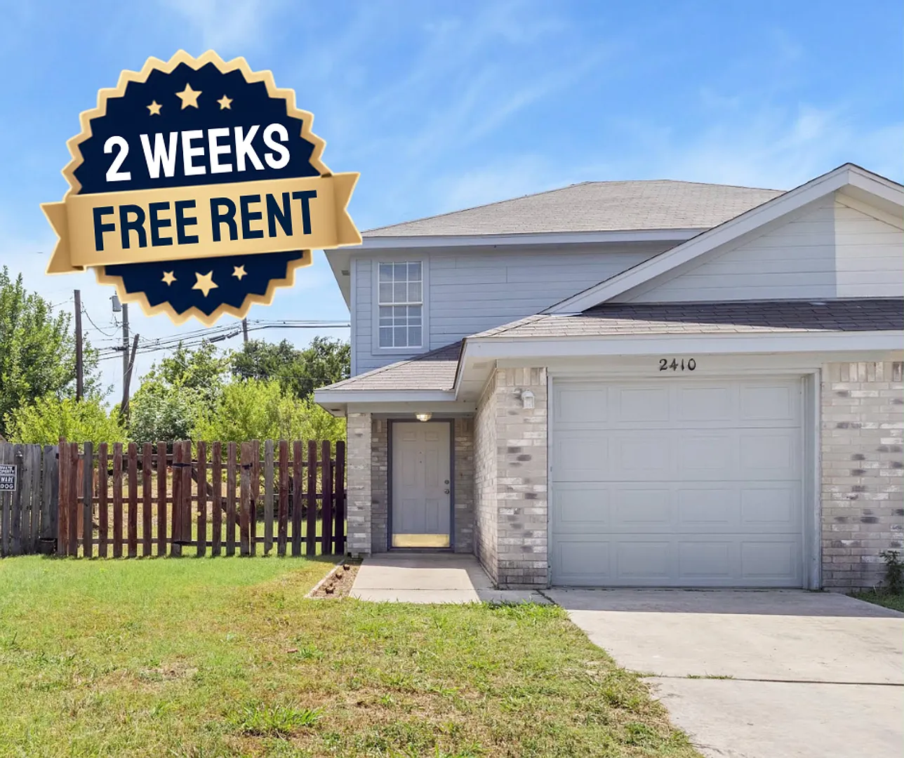 2 Weeks Free Rent! Close To Fort Hood! Town Home Featuring 2 Bedrooms, 1.5 Baths, And 1 Car Garage — Photo 1