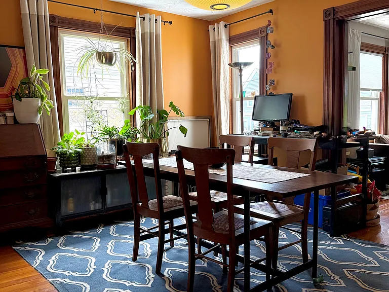 Dining room with doorway to living room.