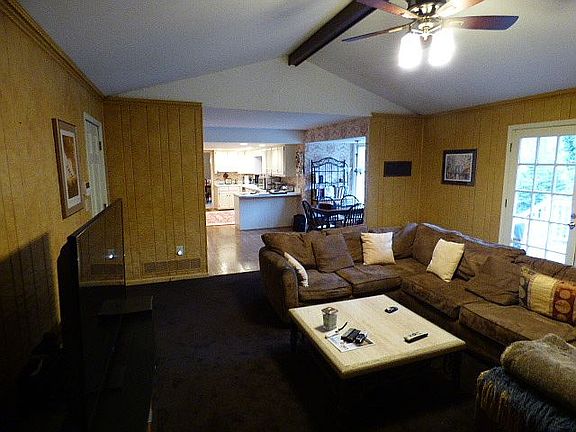 View from den into kitchen