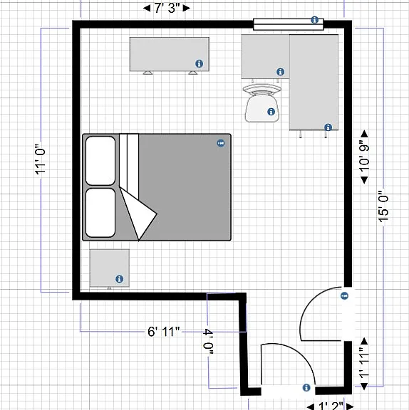 Floor plan Secondary Bedroom #1