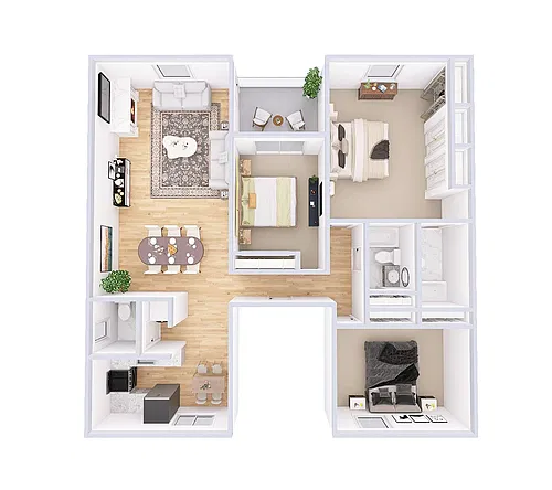 Floor plan 3 Bed, 2.5 Bath