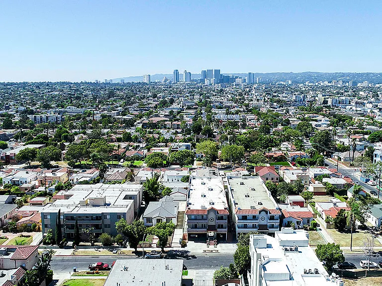 Overhead drone view of community.