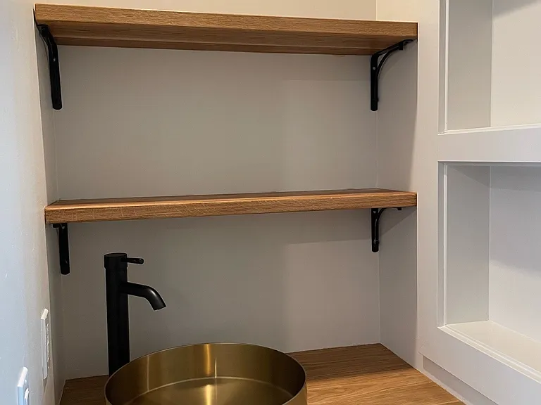 Wet bar just down hall from main living space.