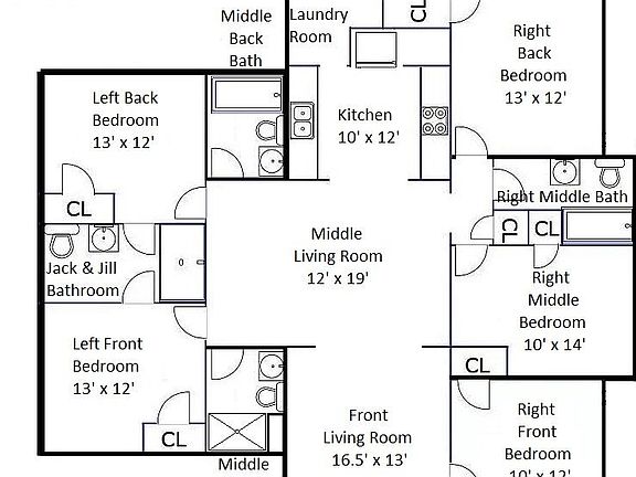 Floorplan with Approximate Dimensions