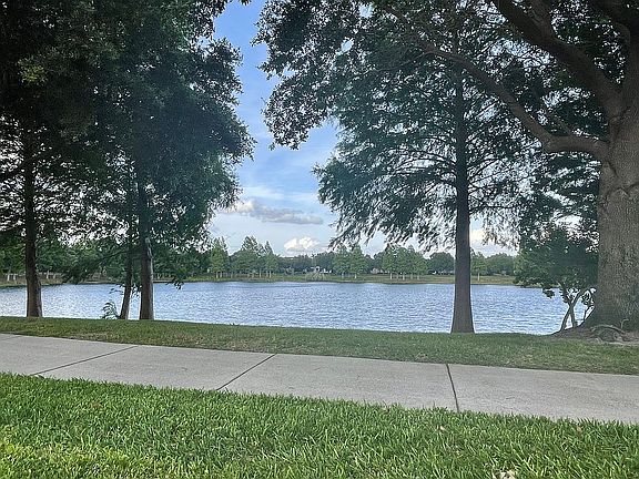 lake across the street. 