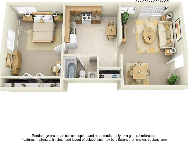 1 Bedroom/ 1 Bath 700 sq ft