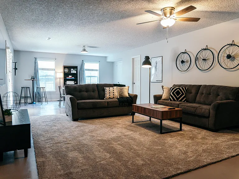Downstairs great room (second family room/game room with bathroom and bedroom)