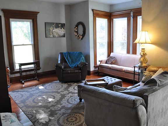 Living room with gas heat stove