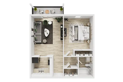 Floor plan 1 Bedroom A