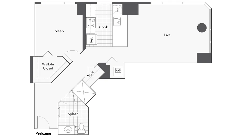 Floor plan 1B-5