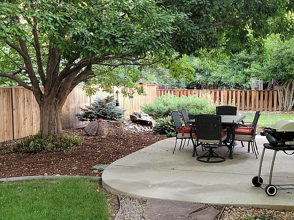 Backyard patio.