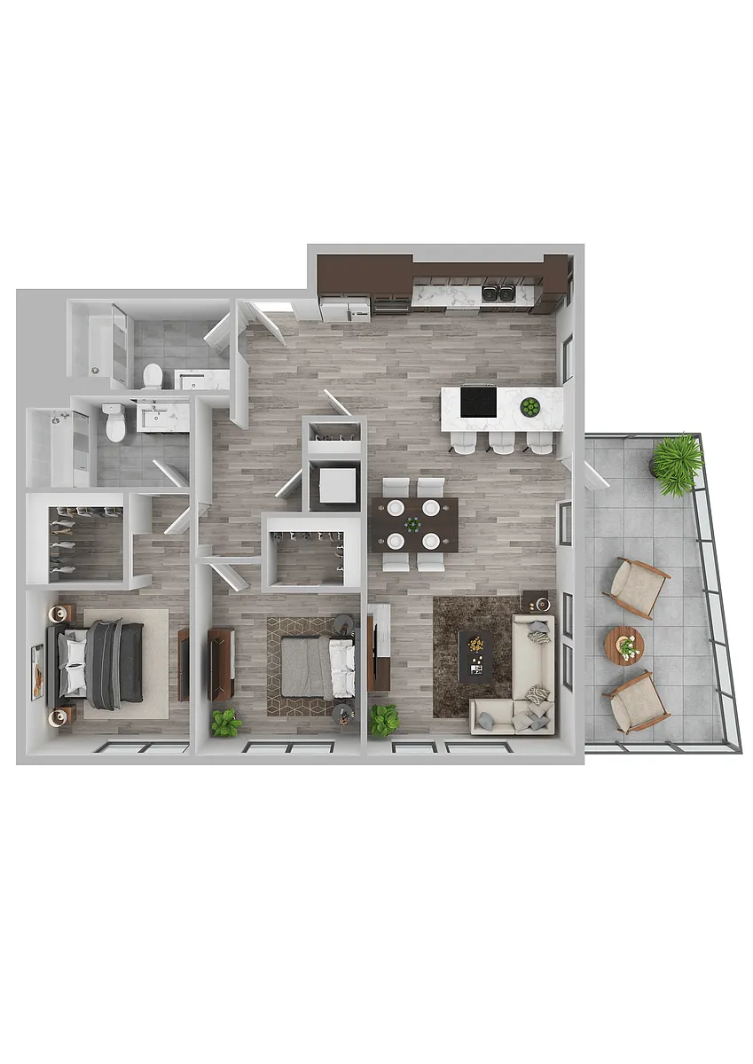Floor plan Klipsan - 2 Bed C Patio (Diamond)