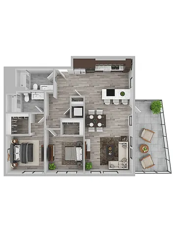 Floor plan Klipsan - 2 Bed C Medium Patio (Diamond)