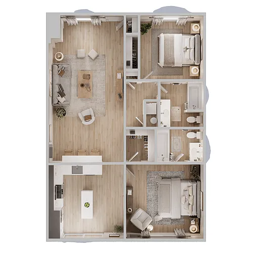 Floor plan 2x2B