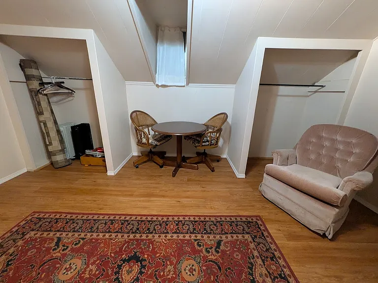 Close up of the table and chair set, dormer and two closets :-)