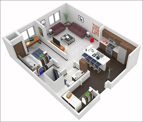 Floor plan One Bedroom A