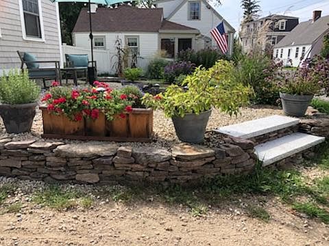 Front yard and patio area