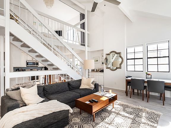Living room, stairs to loft