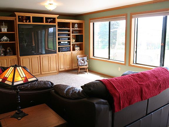 family room with big screen TV