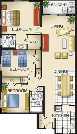 Model C | 3 Bedroom, 2 Bath Model C | 3 Bedroom, 2 Bath