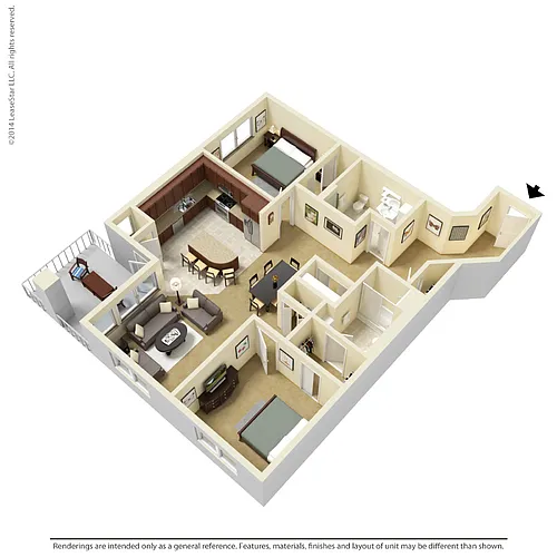 Floor plan 2 Bedroom - B4