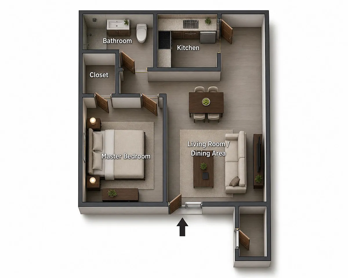 Floor plan 1 Bedroom