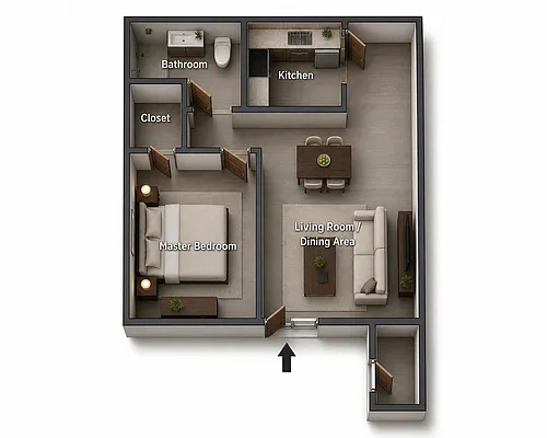 Floor plan 1 Bedroom