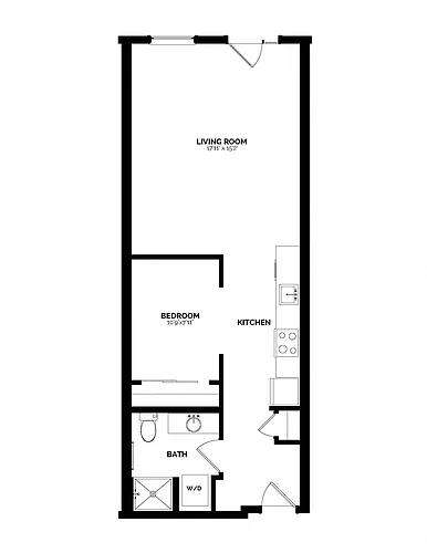 Floor plan A-7 One Bedroom