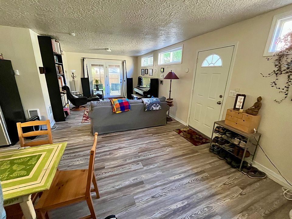 Front door, living room