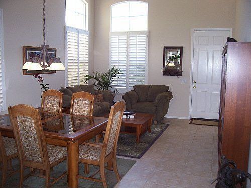 Dining area and living room