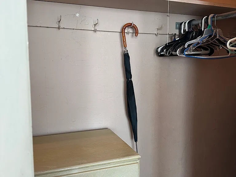 Walk-in closet and dresser in main bedroom. There's also a dresser in the bedroom.