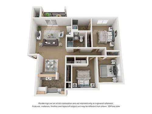 Floor plan 3x2 - Angle Lake