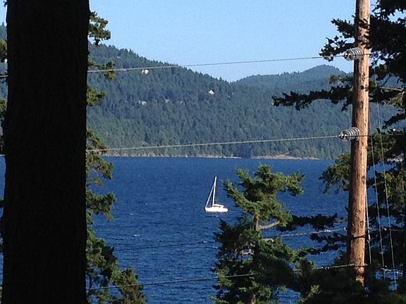 view from living room, bedroom, deck