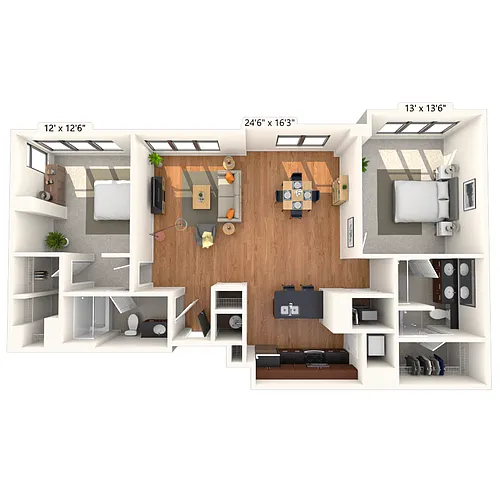 Floor plan Penthouse 2x2 1189-1571 SF