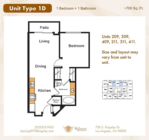 Floor plan 1 bed 1 bath
