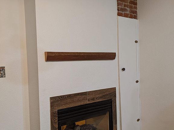 Double sided gas fireplace.