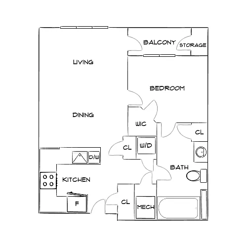 Floor plan Design 1B