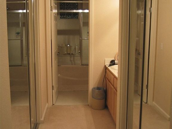 Walking closet and the master bathroom