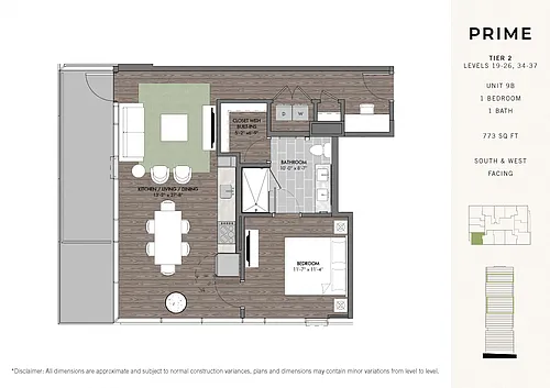 Floor plan Prime One BR Stack 09