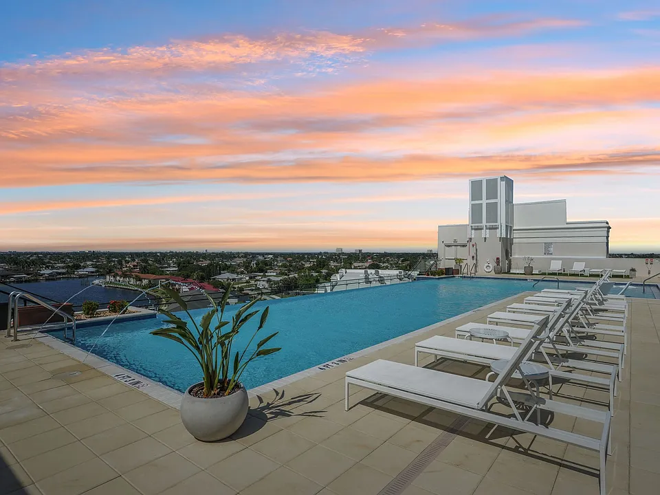 Bimini Square Pool at Twilight