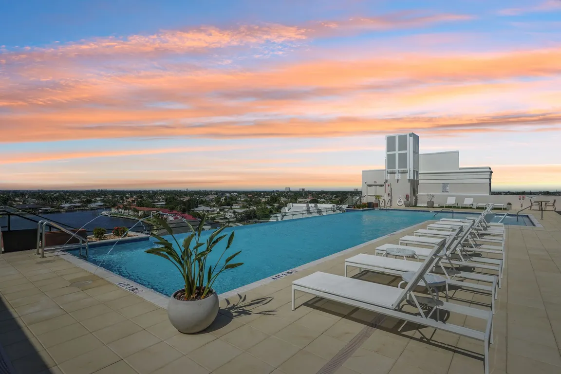 Bimini Square Pool at Twilight