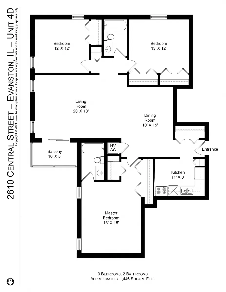 Floor plan Three Bedroom