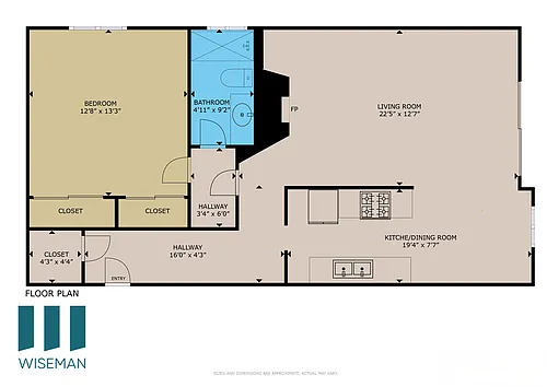 Floor plan One-Bedroom One-Bathroom