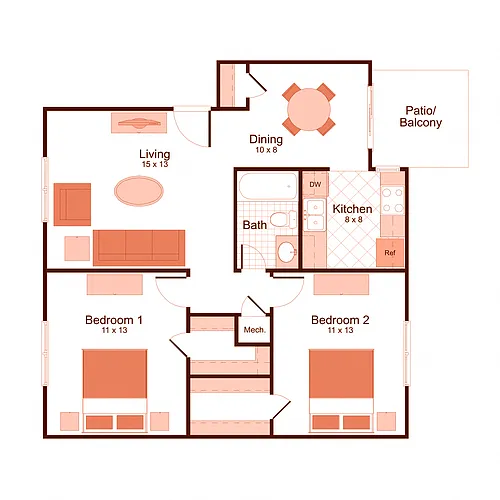 Floor plan 2x1 (Apartment)
