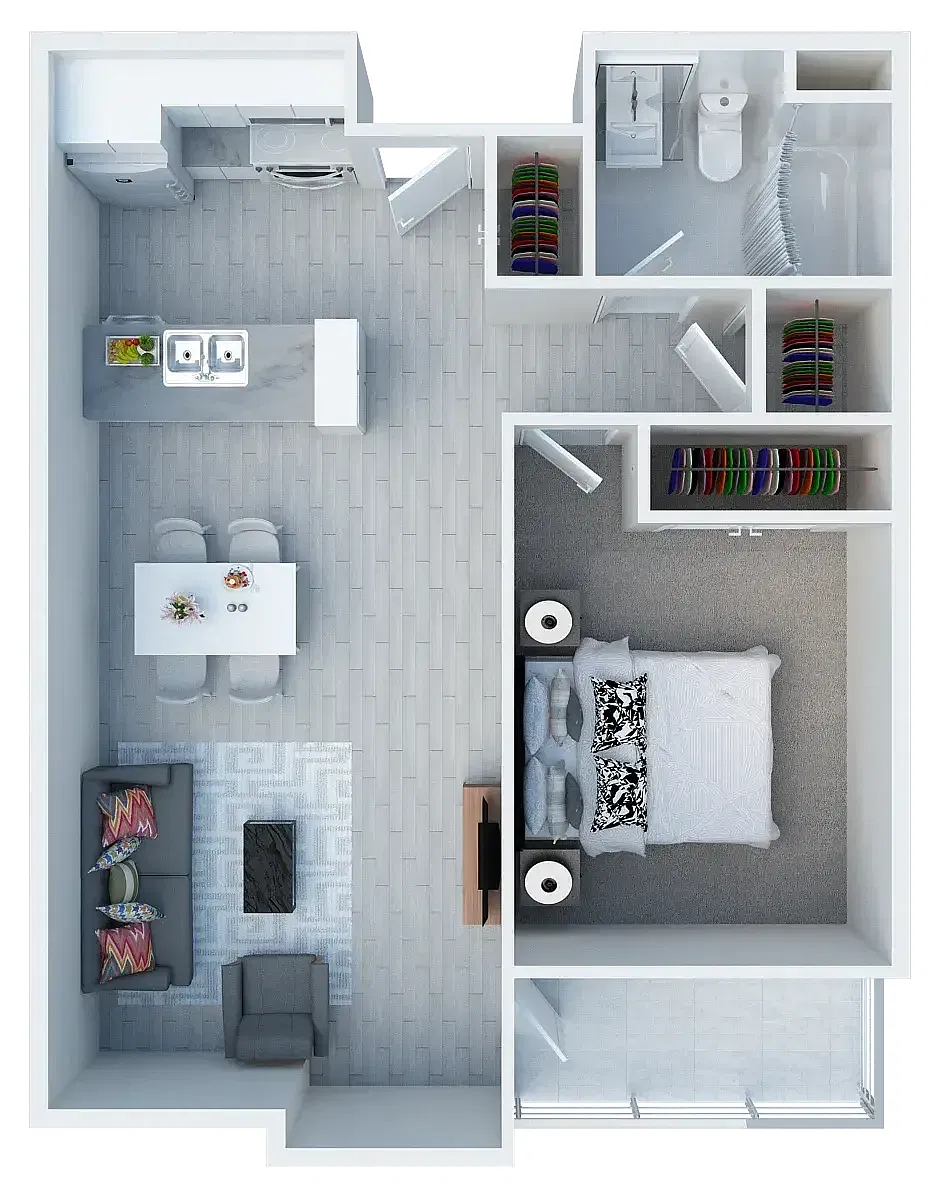 Floor plan 1X1 B