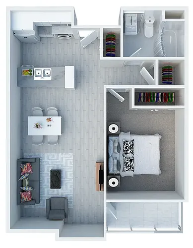 Floor plan 1X1 B