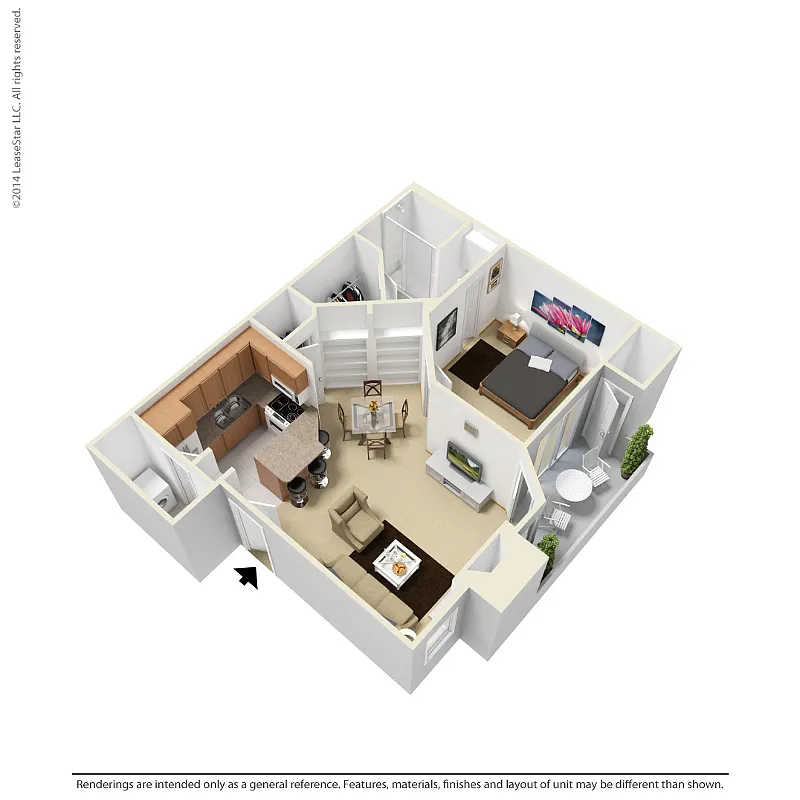 Floor plan 1 Bedroom - A2