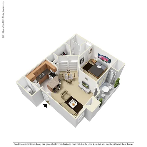 Floor plan 1 Bedroom - A2