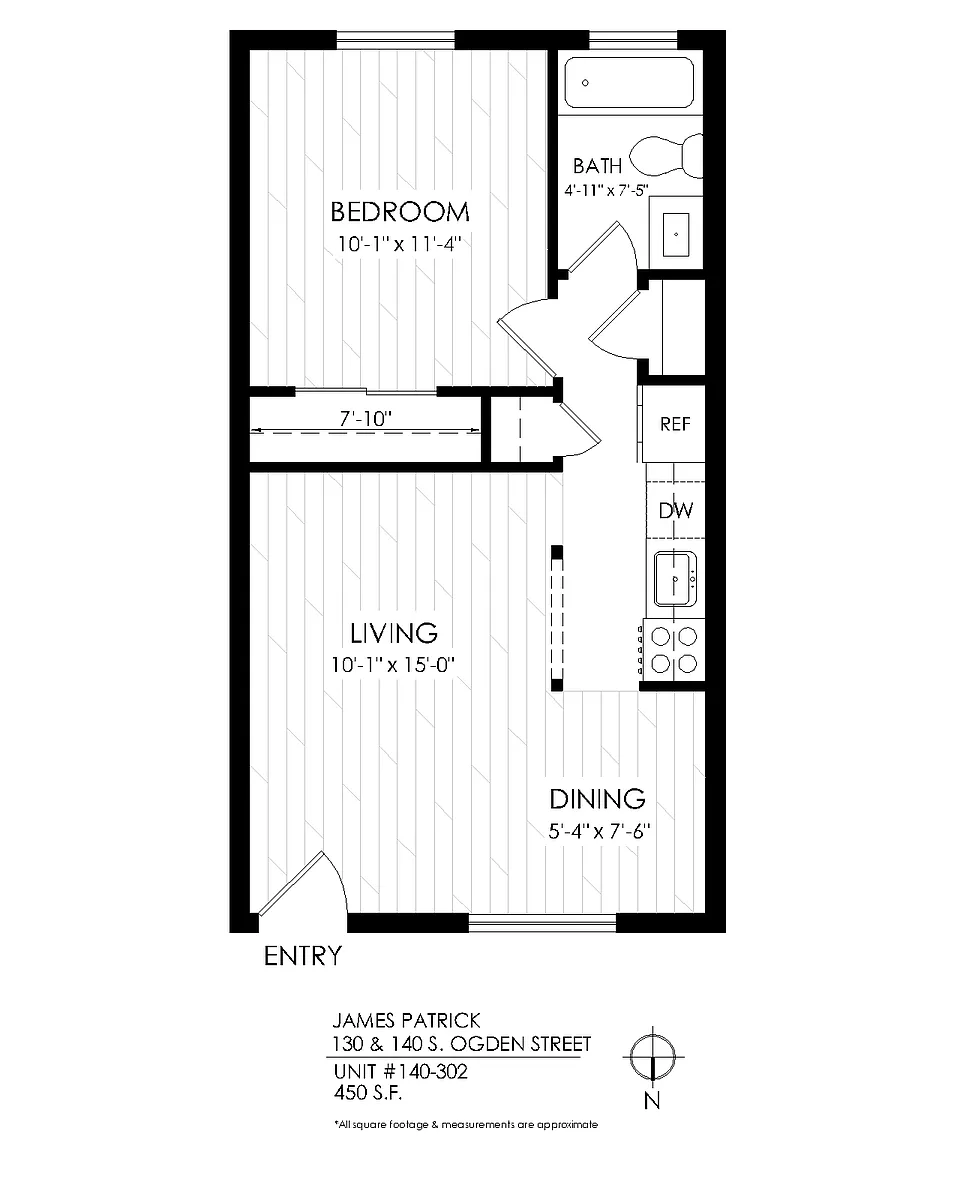 Floor plan One Bedroom, One Bath