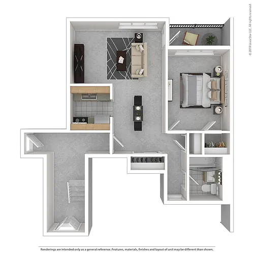 Floor plan 1 Bed / 1 Bath